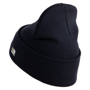 U.S. Army 53rd Infantry Brigade Logo Embroidered 12 Inch Solid Knit Cuff Long Beanie Made in USA - Navy OSFM