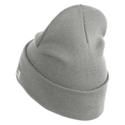 U.S. Army 76th Infantry Brigade Combat Team Logo Embroidered 12 Inch Solid Knit Cuff Long Beanie Made in USA - Dark-Ash OSFM