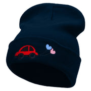 Car Wedding Balloons Embroidered 12 Inch Long Knitted Beanie