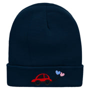 Car Wedding Balloons Embroidered 12 Inch Long Knitted Beanie