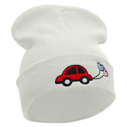 Car Wedding Balloons Embroidered 12 Inch Long Knitted Beanie