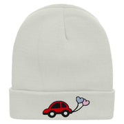 Car Wedding Balloons Embroidered 12 Inch Long Knitted Beanie