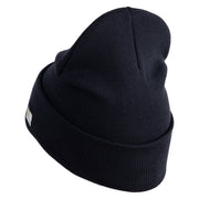 U.S. Army 76th Infantry Brigade Combat Team Logo Embroidered 12 Inch Solid Knit Cuff Long Beanie Made in USA - Navy OSFM