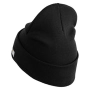 U.S. Army 76th Infantry Brigade Combat Team Logo Embroidered 12 Inch Solid Knit Cuff Long Beanie Made in USA - Black OSFM