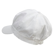 Cute Running Cat Embroidered Elastic Newsboy Cap - White OSFM