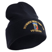 U.S. Army 86th Infantry Brigade Combat Team Logo Embroidered 12 Inch Solid Knit Cuff Long Beanie Made in USA - Navy OSFM