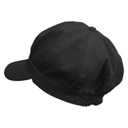 Cute Running Cat Embroidered Elastic Newsboy Cap - Black OSFM