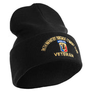 U.S. Army 86th Infantry Brigade Combat Team Logo Embroidered 12 Inch Solid Knit Cuff Long Beanie Made in USA - Black OSFM