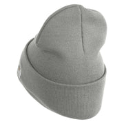 U.S. Army 86th Infantry Brigade Combat Team Logo Embroidered 12 Inch Solid Knit Cuff Long Beanie Made in USA - Dark-Ash OSFM