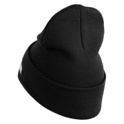 U.S. Army 116th Infantry Brigade Combat Team Logo Embroidered 12 Inch Solid Knit Cuff Long Beanie Made in USA - Black OSFM