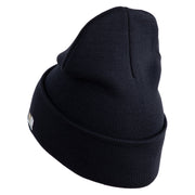 U.S. Army 170th Infantry Brigade Logo Embroidered 12 Inch Solid Knit Cuff Long Beanie Made in USA - Navy OSFM