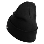 U.S. Army 170th Infantry Brigade Logo Embroidered 12 Inch Solid Knit Cuff Long Beanie Made in USA - Black OSFM