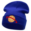 Planet Pizza Embroidered 12 Inch Long Knitted Beanie