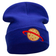 Planet Pizza Embroidered 12 Inch Long Knitted Beanie