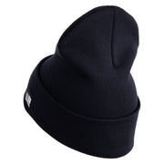 U.S. Army 172nd Infantry Brigade Logo Embroidered 12 Inch Solid Knit Cuff Long Beanie Made in USA - Navy OSFM