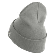 U.S. Army 172nd Infantry Brigade Logo Embroidered 12 Inch Solid Knit Cuff Long Beanie Made in USA - Graphite OSFM