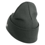 U.S. Army 174th Infantry Brigade Logo Embroidered 12 Inch Solid Knit Cuff Long Beanie Made in USA - Graphite OSFM