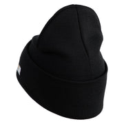 U.S. Army 174th Infantry Brigade Logo Embroidered 12 Inch Solid Knit Cuff Long Beanie Made in USA - Black OSFM