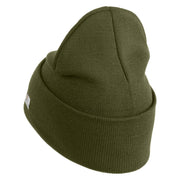 U.S. Army 174th Infantry Brigade Logo Embroidered 12 Inch Solid Knit Cuff Long Beanie Made in USA - Olive OSFM