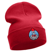 Rocket Takeoff Embroidered 12 Inch Long Knitted Beanie