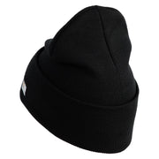 U.S. Army 196th Infantry Brigade Logo Embroidered 12 Inch Solid Knit Cuff Long Beanie Made in USA - Black OSFM
