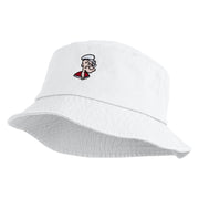 Classic 1929 Popeye Head Design Embroidered Unisex Multipurpose Crushable Cotton Twill Bucket Hat - White M