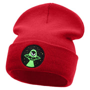 Alien Night Life Embroidered 12 Inch Long Knitted Beanie