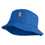 Classic 1929 Popeye Head Design Embroidered Unisex Multipurpose Crushable Cotton Twill Bucket Hat - Royal M