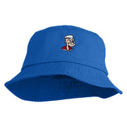 Classic 1929 Popeye Head Design Embroidered Unisex Multipurpose Crushable Cotton Twill Bucket Hat - Royal M