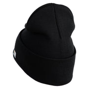 U.S. Army 199th Infantry Brigade Logo Embroidered 12 Inch Solid Knit Cuff Long Beanie Made in USA - Black OSFM