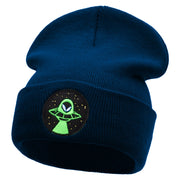 Alien Night Life Embroidered 12 Inch Long Knitted Beanie