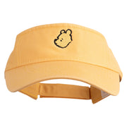 1926 Winnie-The-Pooh Head Icon Embroidered Pro Style Cotton Twill Washed Visor - Mango OSFM
