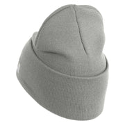 U.S. Army 79th Infantry Brigade Combat Team Logo Embroidered 12 Inch Solid Knit Cuff Long Beanie Made in USA - Dk-Ash OSFM