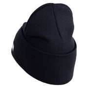 U.S. Army 79th Infantry Brigade Combat Team Logo Embroidered 12 Inch Solid Knit Cuff Long Beanie Made in USA - Navy OSFM