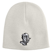 1865 Alice in Wonderland Book Embroidered 8" Short Beanie - White OSFM