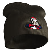 Classic 1928 Buck Rogers Symbol Embroidered Short Beanie - Dark Grey OSFM