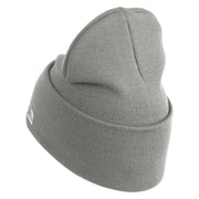 U.S. Army Airborne Command Logo Embroidered 12 Inch Solid Knit Cuff Long Beanie Made in USA - Dk-Ash OSFM