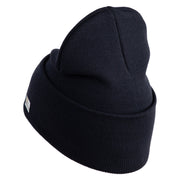 U.S. Army Airborne Command Logo Embroidered 12 Inch Solid Knit Cuff Long Beanie Made in USA - Navy OSFM