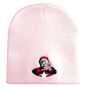 Classic 1928 Buck Rogers Symbol Embroidered Short Beanie - Pink OSFM
