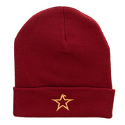 The Eagle Star Embroidered 12 Inch Long Knitted Beanie