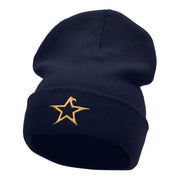 The Eagle Star Embroidered 12 Inch Long Knitted Beanie