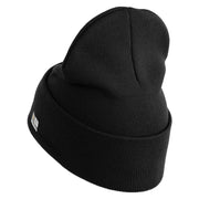 U.S. Army Air Force Logo Embroidered 12 Inch Solid Knit Cuff Long Beanie Made in USA - Black OSFM