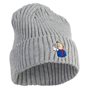 1929 Tintin and Snowy Embroidered Cuff Long Beanie - Heather Grey OSFM