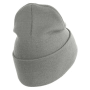 U.S. Army 75 Ranger Regiment Logo Embroidered 12 Inch Solid Knit Cuff Long Beanie Made in USA