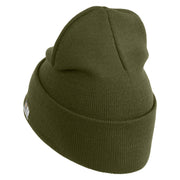 U.S. Army 75 Ranger Regiment Logo Embroidered 12 Inch Solid Knit Cuff Long Beanie Made in USA - Olive OSFM
