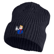 1929 Tintin and Snowy Embroidered Cuff Long Beanie - Navy OSFM