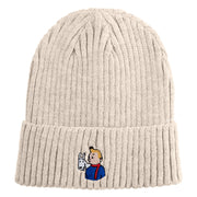 1929 Tintin and Snowy Embroidered Cuff Long Beanie - Birch OSFM