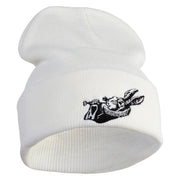 1865 Alice in Wonderland White Rabbit Embroidered 12" Beanie - White OSFM