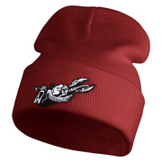 1865 Alice in Wonderland White Rabbit Embroidered 12" Beanie - Maroon OSFM