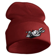1865 Alice in Wonderland White Rabbit Embroidered 12" Beanie - Maroon OSFM